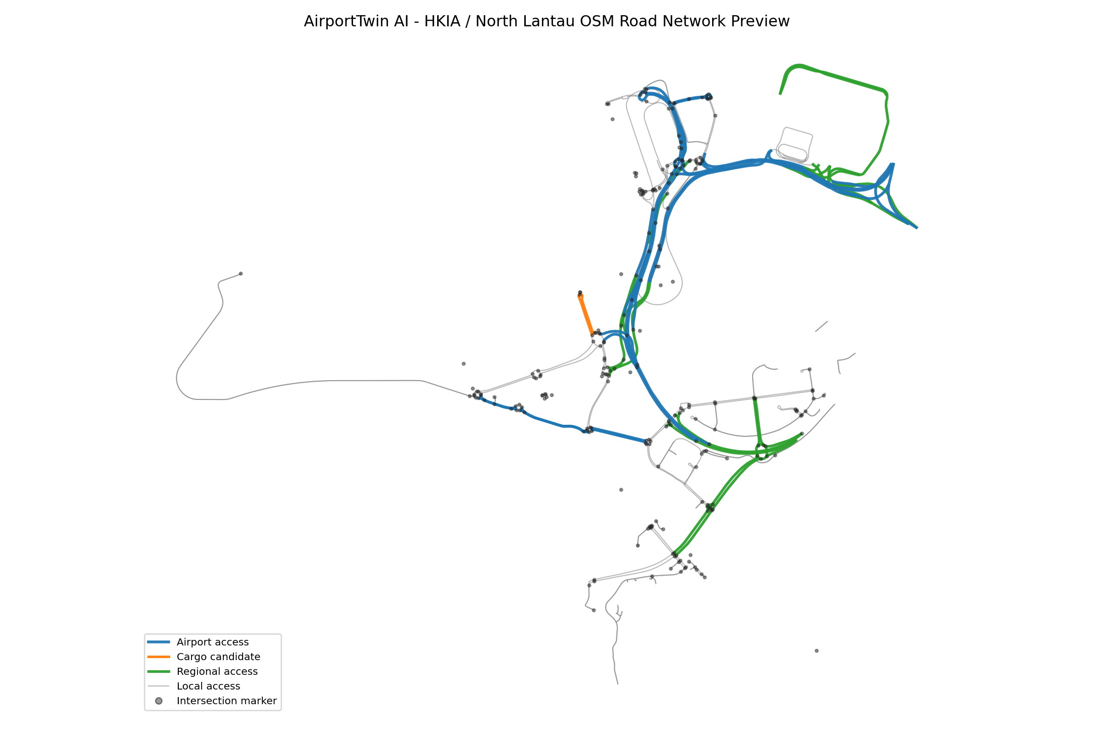 AirportTwin AI digital twin road network preview